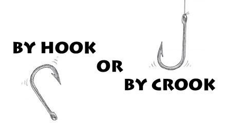 Английское устойчивое выражение by hook or by crook