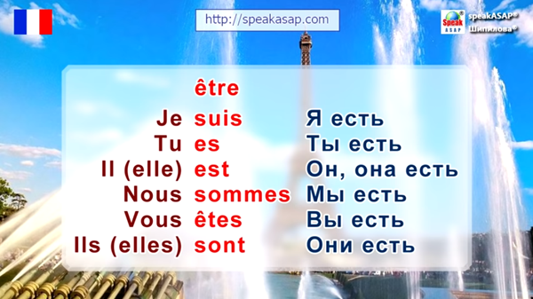 Глагол etre во французском языке
